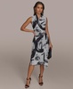 Petite Printed Faux-Wrap Dress
