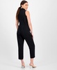 Petite Sleeveless Notch-Lapel Jumpsuit, Created for Macy's