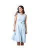 Women's Organic Sleeveless Pleated Sweater Knit Midi Dress