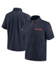 Men's Navy Chicago Bears 2024 Sideline Coach Short Sleeve Half-Zip Hoodie Jacket