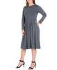 Women's Plus Size Fit and Flare Midi Dress