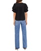 Women's V-neck Tiered Bubble Short-Sleeve Top
