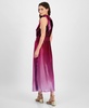 Women's Pleated Bow-Neck Midi Dress