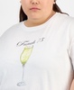 Trendy Plus Size Cotton French 75 Graphic Tee, Exclusively at Macy's