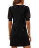 Petite Round-Neck Chiffon-Sleeve Swing Dress