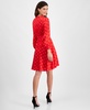 Women's Half-Wrap Polka-Dot A-Line Dress