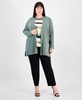 Plus Size Napa Cardigan, Boat-Neck Blouse & Hollywood Ankle Pants