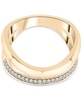 Diamond Double Row Openwork Abstract Statement Ring (1/4 ct. t.w.) in Gold Vermeil or Sterling Silver, Created for Macy's