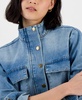 Women's Mock-Neck Cropped Denim Jacket, Exclusively at Macy's