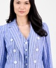 Women's Striped Faux-Double-Breasted Blazer