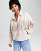 Women's Fringe-Trim Faux Suede Jacket, Created for Macy's