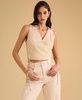 Women's Collared Crossover Cropped Top