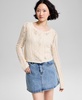Women's Pointelle-Knit Scoop-Neck Cardigan, Exclusively at Macy's