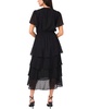 Women's Jacquard Smocked Waist Tiered Midi Dress