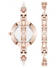 Women's Quartz Charming Floral Rose Gold-Tone Metal Alloy Watch Set, 32mm