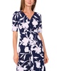 Petite Printed Short-Sleeve Midi Dress