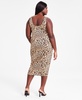 Trendy Plus Size Cheetah-Print Jersey Midi Dress, Exclusively at Macy's