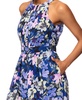 Petite Printed Halter Sleeveless Wide-Leg Jumpsuit