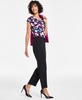 Slim Straight-Leg Elastic-Back Pants