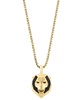 EFFY® Men's Black Spinel Lion Head 22" Pendant Necklace (1/10 ct. t.w.) in 14k Gold-Plated Sterling Silver