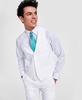 Men's Slim-Fit White 100% Linen Suit Vest, Created for Macy's