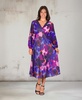 Women's Pleated V Neck Empire Waist Midi Dress