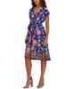 Women's Printed V-Neck Smocked-Back A-Line Dress