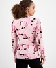 Petite Watercolor-Print Smocked-Cuff Wrap Top