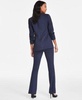 Women's Faux-Double-Breasted Compression-Denim Blazer, Floral-Print Mesh T-Shirt & Denim Flare Pants, Exclusively at Macy's	