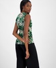 Women's Abstract Printed Mesh Sleeveless Blouse, Exclusively at Macy's