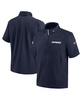Men's Navy Dallas Cowboys 2024 Sideline Coach Short Sleeve Half-Zip Hoodie Jacket
