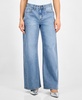 Petite Studded Mid-Rise Wide-Leg Jeans, Exclusively at Macy's