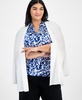Plus Size Sleeveless Pleated V-Neck Blouse