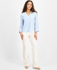 Women's Collared V-Neck Utility Blouse