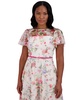 Petite Floral Flutter-Sleeve Belted Midi Dress