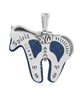Sterling Silver Lapis Gemstone Spirit Horse Pendant Enhancer