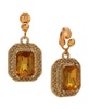 Topaz Acrylic Rectangular Drop Clip Earrings