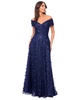Women's 3D Floral Embroidered Off-The-Shoulder Gown