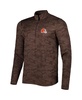 Men's Brown Cleveland Browns Brigade Quarter-Zip Sweatshirt