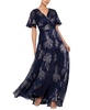 Women's Crinkled Flutter-Sleeve Gown