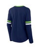 Women's College Navy Seattle Seahawks Won and Done Lace-Up Long Sleeve Fashion Top