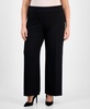 Plus Size Pull-On Wide-Leg Crepe Pants