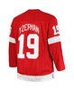 Men's Steve Yzerman Red Detroit Red Wings Big and Tall Captain Patch Blue Line Player Jersey