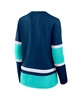 Women's Deep Sea Blue Seattle Kraken Prime Time Lace-Up Long Sleeve T-Shirt