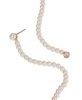Gold-Tone Imitation Pearl Shoulder Sweeping Linear Drop Earrings
