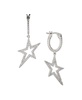 AVA NADRI Small Hoop with Star Drop Earring in Silver-Tone Brass