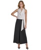 Women's Mixed-Media Cropped Wide-Leg Jumpsuit