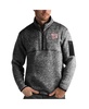Men's Heather Black New York Giants Fortune Quarter-Zip Pullover Jacket