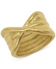 14k Gold-Plated 5-Row Tall Sculpted Band Ring