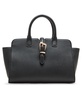 Sculpted Buckle with Convertible Strap Satchel Bag